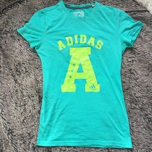 Adidas sea green climalite ultimate short sleeve tee size small